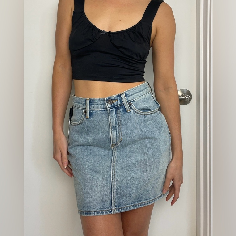 TNA Aritzia Denim Mini Skirt
